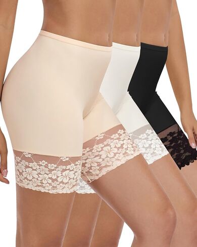 Lace Slip Shorts for Under Dresses Women, Cooling Anti Chafing Thighs Shorts Women, Smoothing Biker Boyshorts Panties in Saudi Arabia