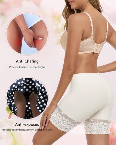 Lace Slip Shorts for Under Dresses Women, Cooling Anti Chafing Thighs Shorts Women, Smoothing Biker Boyshorts Panties in Saudi Arabia