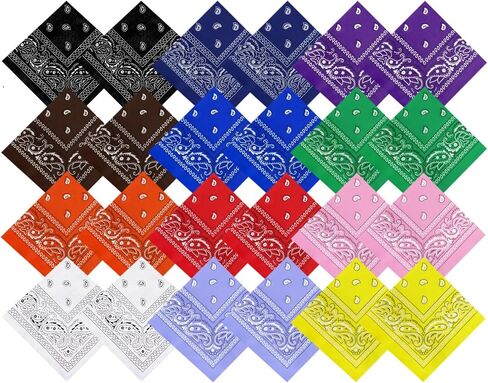 36 Pack Bandanas for Women Men Cowboy Bandana Handkerchief Headband Face Mask Bulk for Party Costume in Saudi Arabia