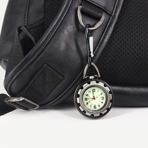 JewelryWe Men Women Clip-on Quartz Watch Backpack Fob Belt Watch Night Light Pocket Watch for Rock Climbing Doctors Nurses Outdoor Activities Xmas Christmas in Kuwait