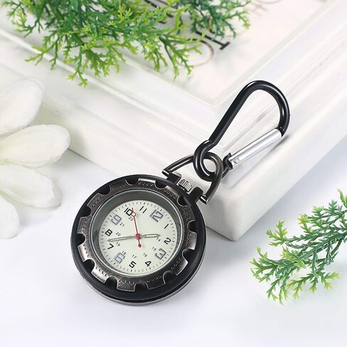 JewelryWe Men Women Clip-on Quartz Watch Backpack Fob Belt Watch Night Light Pocket Watch for Rock Climbing Doctors Nurses Outdoor Activities Xmas Christmas in Kuwait