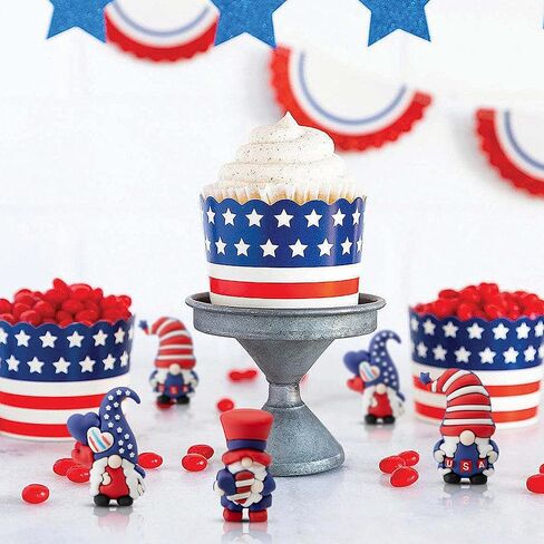 Watayo 30 Pcs 4th of July Mini Gnome Ornaments, Miniature Independence Day Patriotic Gnomes Decoration, Memorial Day Decor Stars and Stripes Gnomes Figurines for Party Gifts Home Table Decorations in Saudi Arabia