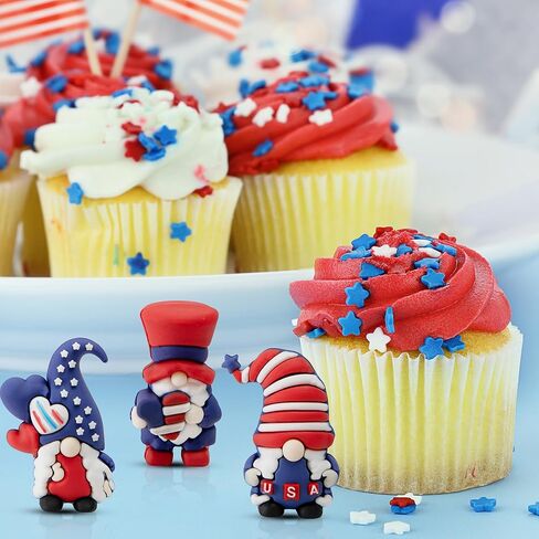 Watayo 30 Pcs 4th of July Mini Gnome Ornaments, Miniature Independence Day Patriotic Gnomes Decoration, Memorial Day Decor Stars and Stripes Gnomes Figurines for Party Gifts Home Table Decorations in Saudi Arabia