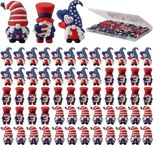 Watayo 30 Pcs 4th of July Mini Gnome Ornaments, Miniature Independence Day Patriotic Gnomes Decoration, Memorial Day Decor Stars and Stripes Gnomes Figurines for Party Gifts Home Table Decorations in Saudi Arabia