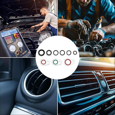 60pcs أختام حشية ضاغط نظام A/C ، والفولاذ المقاوم للصدأ ، ومطاط النتريل A/C O Ring Ring Car Carcet in Kuwait