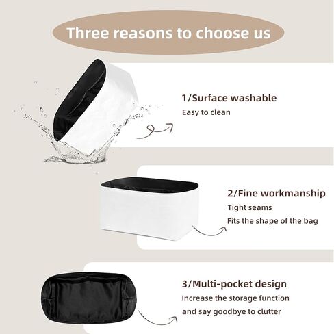 إدراج محفظة خفيفة الوزن متوافقة مع أكياس Boheme Hobo ، مصنوعة من سطح الورق المقاوم للماء وبطانة ساتان حريري (Craie) in Kuwait