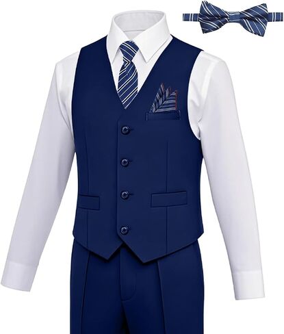 Boys Suit Slim Fit Suit for Kids Formal Outfits Vest Suit 6 Pcs Wedding Ring Bearer Suits Set in Saudi Arabia