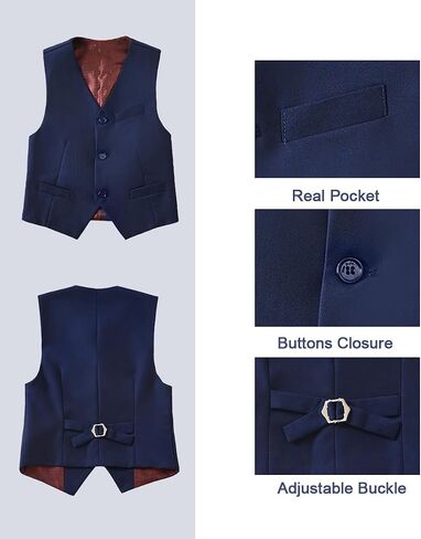 Boys Suit Slim Fit Suit for Kids Formal Outfits Vest Suit 6 Pcs Wedding Ring Bearer Suits Set in Saudi Arabia