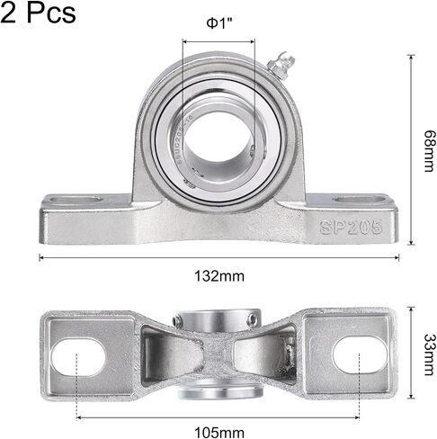uxcell 2 Pcs SUCP201-8 Pillow Block Bearings 1/2 inch Bore Self Alignment, Solid Cast Iron Base Mounted Chrome Steel Bearings in Saudi Arabia