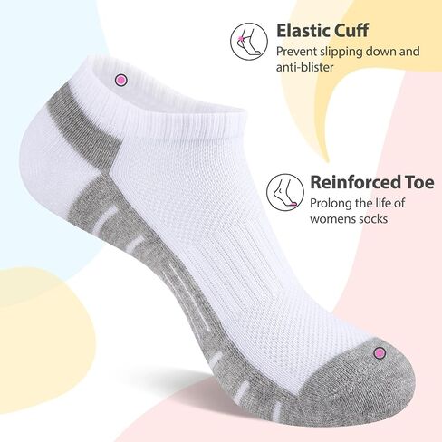 Heatuff 7 Pairs Ankle Socks Womens Athletic Cushioned Running Low Cut Socks for Women in Saudi Arabia