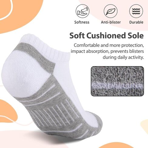 Heatuff 7 Pairs Ankle Socks Womens Athletic Cushioned Running Low Cut Socks for Women in Saudi Arabia