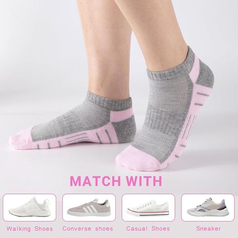 Heatuff 7 Pairs Ankle Socks Womens Athletic Cushioned Running Low Cut Socks for Women in Saudi Arabia