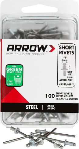 Arrow RSAW1/8 مسامير قصيرة من الألومنيوم باللون الأبيض مقاس 1/8 بوصة، عدد 25 in Kuwait