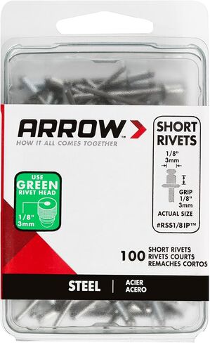 Arrow RSAW1/8 مسامير قصيرة من الألومنيوم باللون الأبيض مقاس 1/8 بوصة، عدد 25 in Kuwait