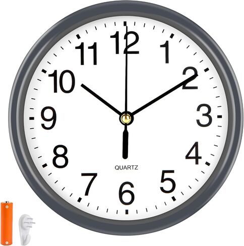Silent Wall Clock Non Ticking, 6 Inch Wall Clocks Battery Operated, Small Analog Clock for Bedroom Home Office Kitchen Bathroom School, Easy to Read(Black) in Saudi Arabia