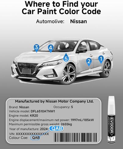 QAB Pearl White Tricoat Touch Up Paint Compatible with Nissan Exact Match 2 in 1 Touch up Paint for Chips and Nicks Repair in Saudi Arabia
