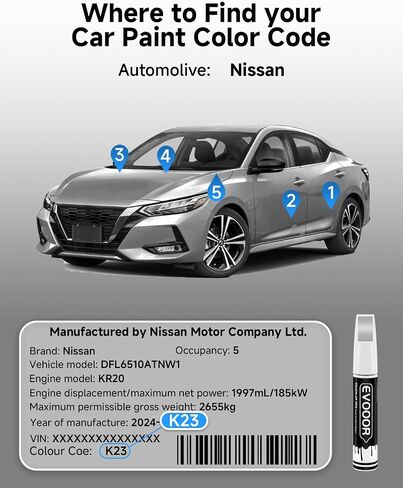 QAB Pearl White Tricoat Touch Up Paint Compatible with Nissan Exact Match 2 in 1 Touch up Paint for Chips and Nicks Repair in Saudi Arabia