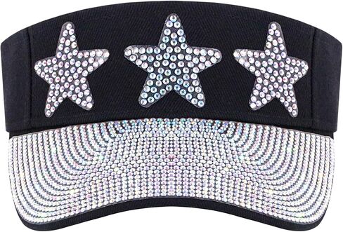 Surkat Bling Rhinestones Sun Visor Women Wide Brim Clip On Summer Hats Outdoor Visor Caps in Saudi Arabia