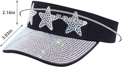 Surkat Bling Rhinestones Sun Visor Women Wide Brim Clip On Summer Hats Outdoor Visor Caps in Saudi Arabia