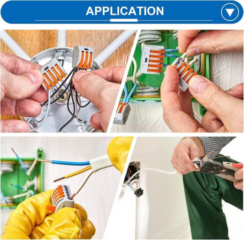 Tnisesm 60PCS Lever Wire Connectors AWG28-12, Quick Connect Electrical Splicing Kit for Compact Inline Terminals 1 in 1 Out in Saudi Arabia
