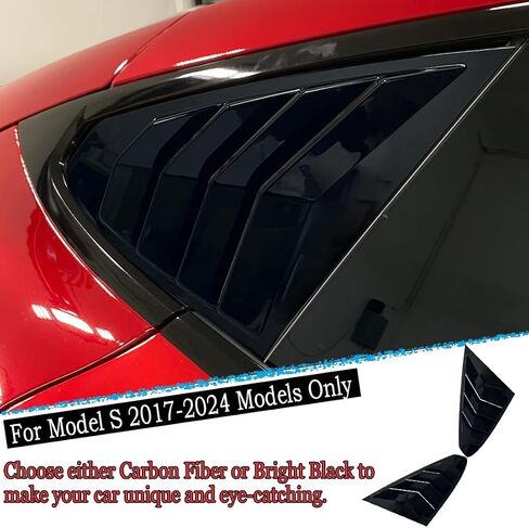 Window Louver，2Pcs Side Vent Window Louvers for Tesla Model 3 2017-2025, ABS Print Sport Window Decorative Covers, Exterior Trim Accessories - Carbon Fiber in Saudi Arabia
