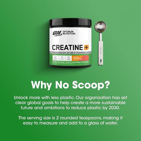 Optimum Nutrition Creatine Monohydrate بالإضافة إلى مسحوق ، Passionfruit Orange Passionfruit ، مزيج من الكرياتين النكهة مع الشوارد للترطيب ، الفيتامينات المضافة ، 40 حصص ، 360 جرام (قد تختلف العبوة) in Kuwait