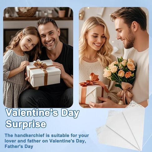 LHXziziz White Lace Handkerchiefs for Men Women, Ladies Mens Handkerchiefs Womens Hankies for Wedding Banquet Party Leisure in Kuwait