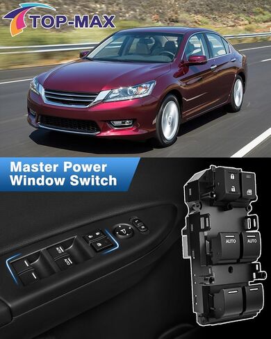 Master Power Window Switch Side Side متوافق مع 2013-2017 Honda Accord Ex-L Touring ، استبدل# 35750-T2A-A01 ، 35750-T2A-A11 in Kuwait