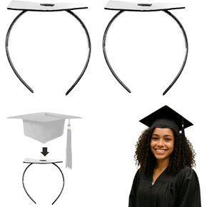 Graduation Cap Headband Insert, Upgrade Grad Hat Headband for Graduation Cap, Secures Your Hairstyle Black