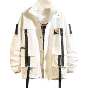 GURUNVANI Men Jacket Graffiti Jackets Lightweight Cotton Print Jacket Flight Bomber Hip Hop