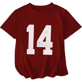 SOLY HUX Girl's Number Graphic Tees Short Sleeve Crew Neck Y2k Tops Jersey Shirts