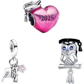 Annmors Graduation Bead Charms Set 925 Sterling Silver Dangle Pendant for Women Charm Bracelet & Necklace