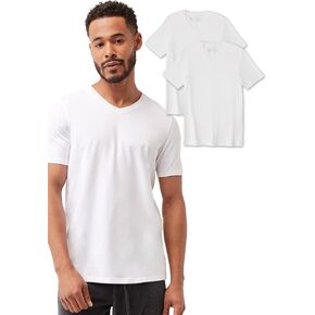 Pact Men's Organic Cotton Fabric Stretch-Fit V-Neck Undershirt 2-Pack