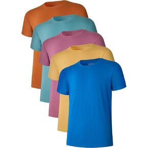CF MENMIRTS LINDERSHIRTS BAMBOO RAYON MOISTURE WICHING TIRTS Short Sleeve Crewneck Tees for Men Slim Fit Thirts 3 أو 5 Pack