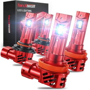 Torchbeam 𝐇𝟏𝟏 𝟗𝟎𝟎𝟓 Bulbs Cambo 6500K Cool White 64000LM 𝟗𝟎𝟎𝟓/𝐇𝗕𝟯 𝐇𝟏𝟏/𝐇𝟖/𝐇𝟗 Fog Light Easy Install 3 Mins 50000Hrs Plug-N-Play Pack of 4