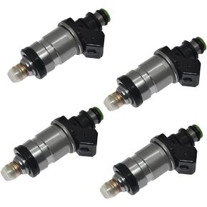 06164-P0A-000 4 PCS حقن الوقود متوافقة مع Honda Prelude 2.3L 92-96/2.2L 92-96/2.1L 90-91/2.0L 85-91/لـ CRX 1.6L 88-91 للاتفاق 2.0L 86-97/2.2L 90-97 NO. 06164-PK2-010