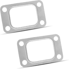 2 PCS Turbo Inlet Flange Gasket, T3 4 Hole Turbocharger Intake Manifold Flange Gasket, Stainless Steel High Temperature Resistant Accessory for T3 T34 T35 T38 GT35 GT35R, for Cars (Silver)