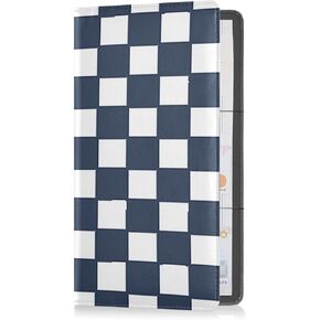 ALAZA Car Registration and Insurance Card Holder Black White Checkered Vehicle Glove Box Automobile Documents Paperwork Waller Case Organizer