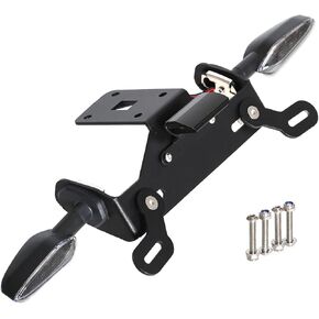 License Plate Holder Rear Fender Eliminator Tail Tidy LED Integrated Tail Brake Light Indicator Turn Signal Blinker Kit Compatible with Z1000 2014-2021, Z1000R 2018-2021. (Clear)