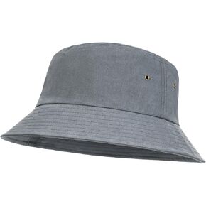BOTVELA Men Cotton Bucket Hats Foldable Outdoor Sun Hat Unisex Flat Top Caps