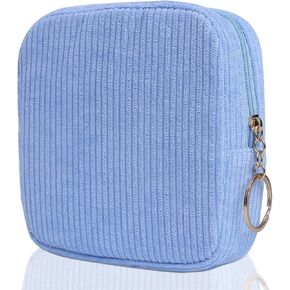 Sanitary Napkin Storage Bag, Preppy Corduroy Period Bag for Women, Cute Portable Period Pouch with Zipper, Sanitary Pads Bag Tampons Holder for Purse, First Period for Women Ladies