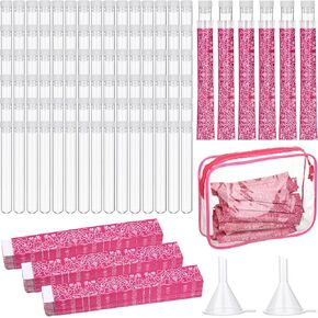 153 Pcs Tampon Set Including 50 Pcs Plastic Tube 100 Pcs Self Adhesive Tampon Reusable Wrappers 1 PVC Clear Case 2 Funnels for Women Cruise Event Concert Outdoor Sports