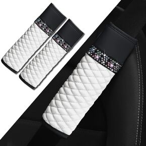 2PCS Car Seat Belt Cover, Breathable Leather Shoulder Pads Protect Your Neck, Harness Pads Strap for a More Comfortable Driving, Car Accessories Compatible for Women Girls (Pink)
