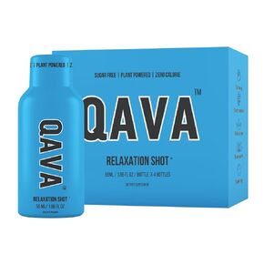 طلقات الاسترخاء Qava - Kava Kava - 450mg kavalactones - خالية من السكر ، السعرات الحرارية الصفر - 55 مل لكل منها - حزمة من 4