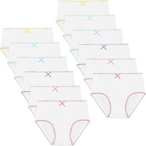 Phennie's Girls' Underwear Soft Cotton Panties Solid White Breathable Kids Girls Underwear Pure Cotton Undies 12 Pack