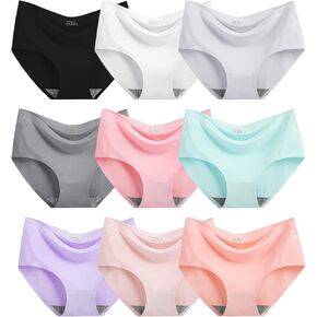Phennie's Girls Underwear Seamless Full Coverage Girl Panties No Show Teen Girls Panties Soft Tagless Briefs Pack of 9