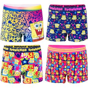 SpongeBob SquarePants Exclusive 4-Pack Girl Short Underwear in Sizes 4, 6, 8 and 10