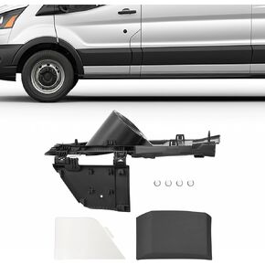 HECASA Fuel Gas Filler Pocket Housing Hinge Door Cover Compatible with 2015-2023 Ford Transit Van 150 250 350 HD Replacement for CK4Z-5427936-A CK4Z-5427936-F (Fuel Filler Housing+White Gas Cap Cover)