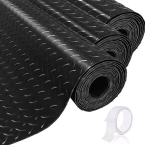 3 PCS مرآب الحصير الماس ألواح الأرضية أرضيات مطاطية المرآب الأرضية 3.9 × 6.5 قدم من الحصير المقطورة من المطاط غير المنقو