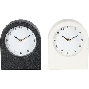 Deco 79 Wood Decorative Clock Clock Fected Mantel مع لهجات ذهبية ، مجموعة من الساعة 2 على مدار الساعة 7 "W ، 9" H ، ملونة متعددة